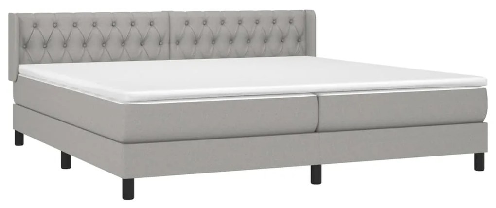 ΚΡΕΒΑΤΙ BOXSPRING ΜΕ ΣΤΡΩΜΑ ΑΝΟΙΧΤΟ ΓΚΡΙ 200X200 ΕΚ. ΥΦΑΣΜΑΤΙΝΟ 3129977