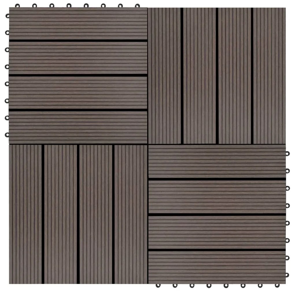 vidaXL Πλακάκια Deck 22 τεμ. Σκούρο Καφέ 30 x 30 εκ. 2 μ² από WPC