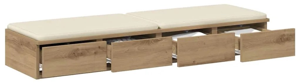 vidaXL Συρτάρια κρεβατιού με συρτάρι artisan δρυς 120 x 36.5 x 16.5 εκ