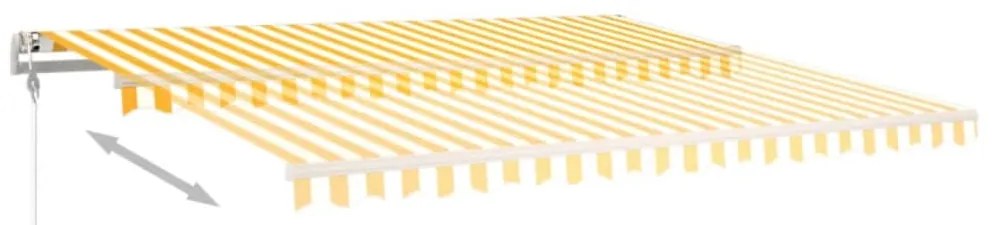 vidaXL Τέντα Συρόμενη Αυτόματη Kίτρινο / Λευκό 450 x 300 εκ.