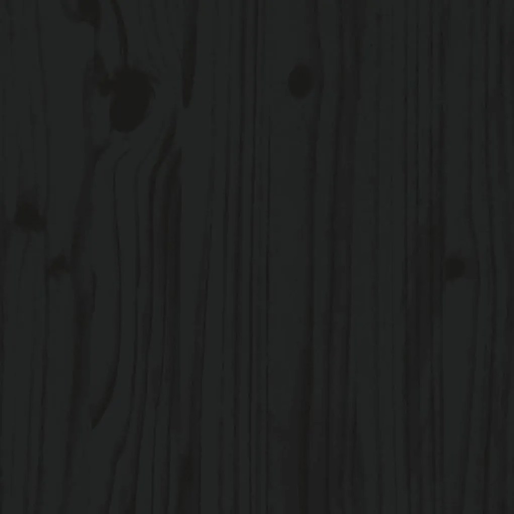 vidaXL Πλαίσιο Κρεβατιού Μαύρο 90 x 190 εκ. από Μασίφ Ξύλο Single