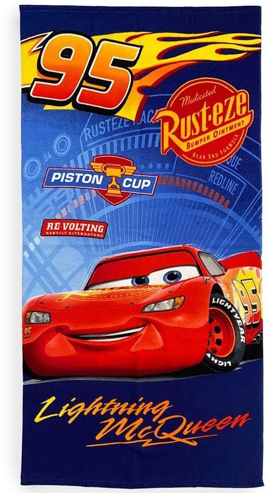 Πετσέτα Θαλάσσης Παιδική Quick Dry Disney Home Cars 38 Blue DimCol Beach 70x140cm Microfiber