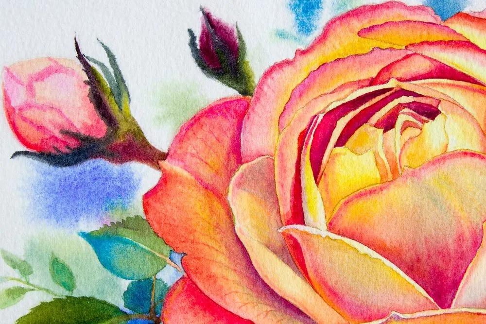 Εικόνα με τριαντάφυλλα σε αποχρώσεις του ροζ - 120x80