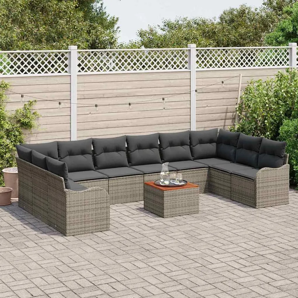 vidaXL Σετ Καναπέ Κήπου 11 pcs Γκρι