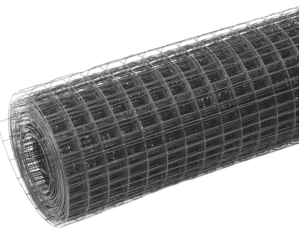 vidaXL Συρματόπλεγμα Κοτετσόσυρμα Γκρι 10x0,5 μ. Ατσάλι Επικάλ. PVC