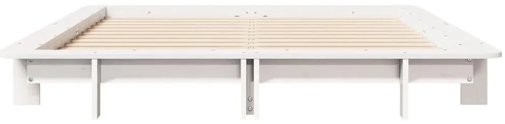 vidaXL Σκελετός Κρεβ. Χωρίς Στρώμα Λευκό 135x190 εκ Μασίφ Πεύκο