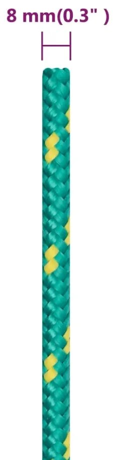 vidaXL Σχοινί Ναυτιλίας Πράσινο 8 χιλ. 25 μ. από Πολυπροπυλένιο