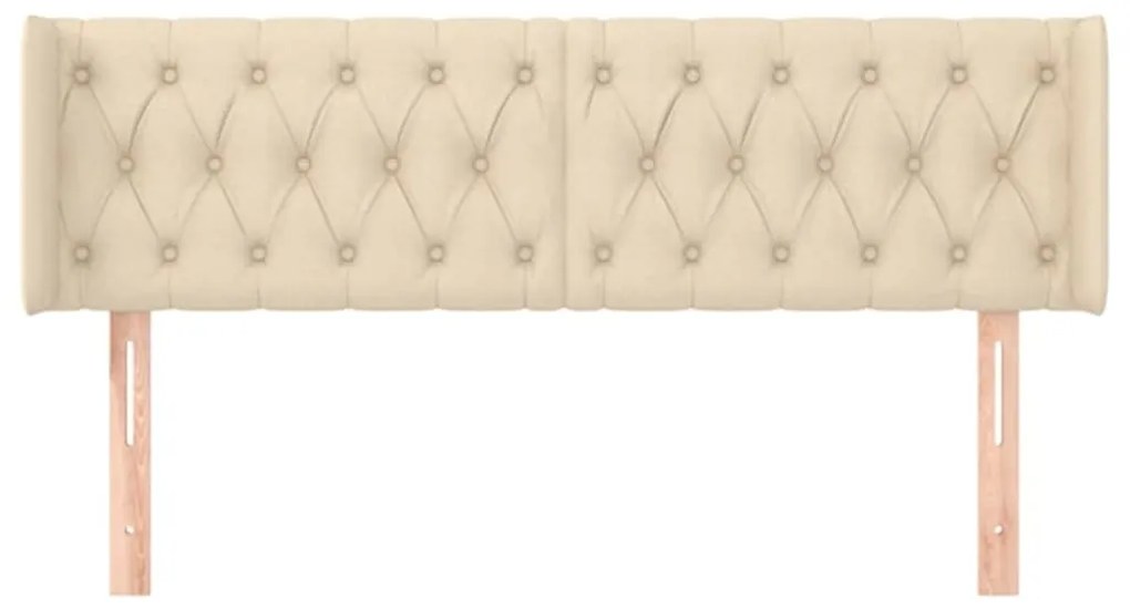 vidaXL Κεφαλάρι με Πτερύγια Κρεμ 163x16x78/88 εκ. Υφασμάτινο