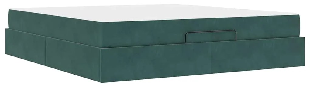 vidaXL Σκελετός Κρεβατιού Σκούρο πράσινο 180 x 200 cm Βελούδο