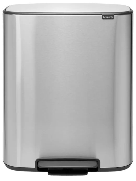 Brabantia 1003192 Κάδος απορριμμάτων Bo Pedal 2x30L, Matt Steel Fingerprint Proof