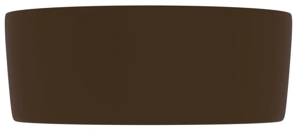 Νιπτήρας Πολυτελής Στρογγυλός Σκ. Καφέ Ματ 40x15 εκ. Κεραμικός - Καφέ
