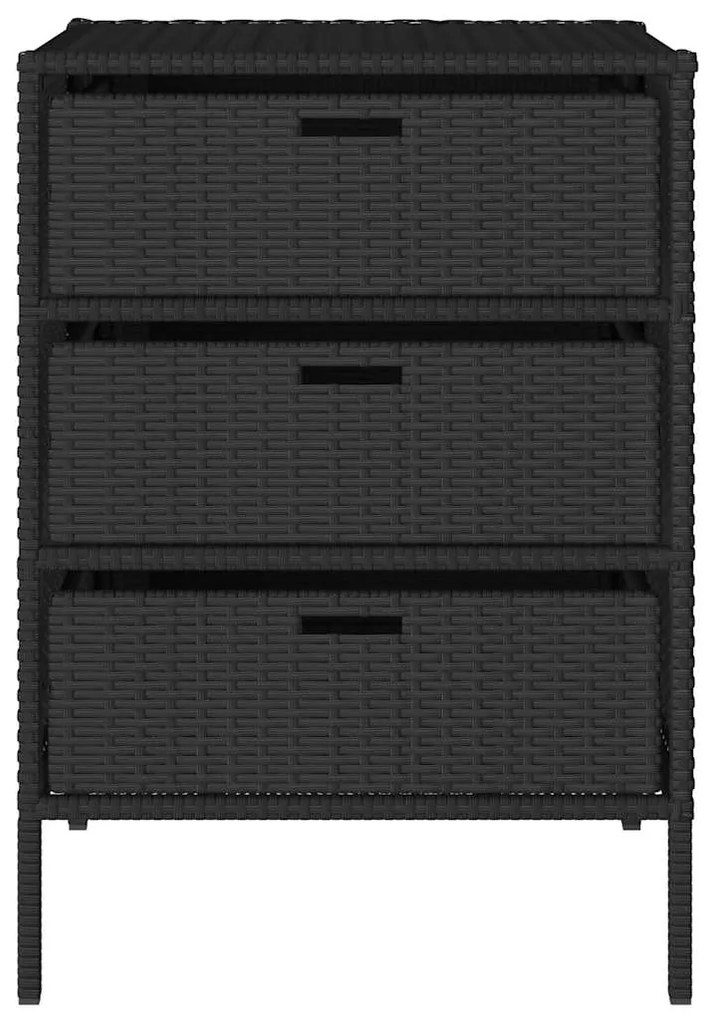vidaXL Ντουλάπι Αποθήκευσης Κήπου Μαύρο 55x59x80 εκ. Συνθετικό Ρατάν