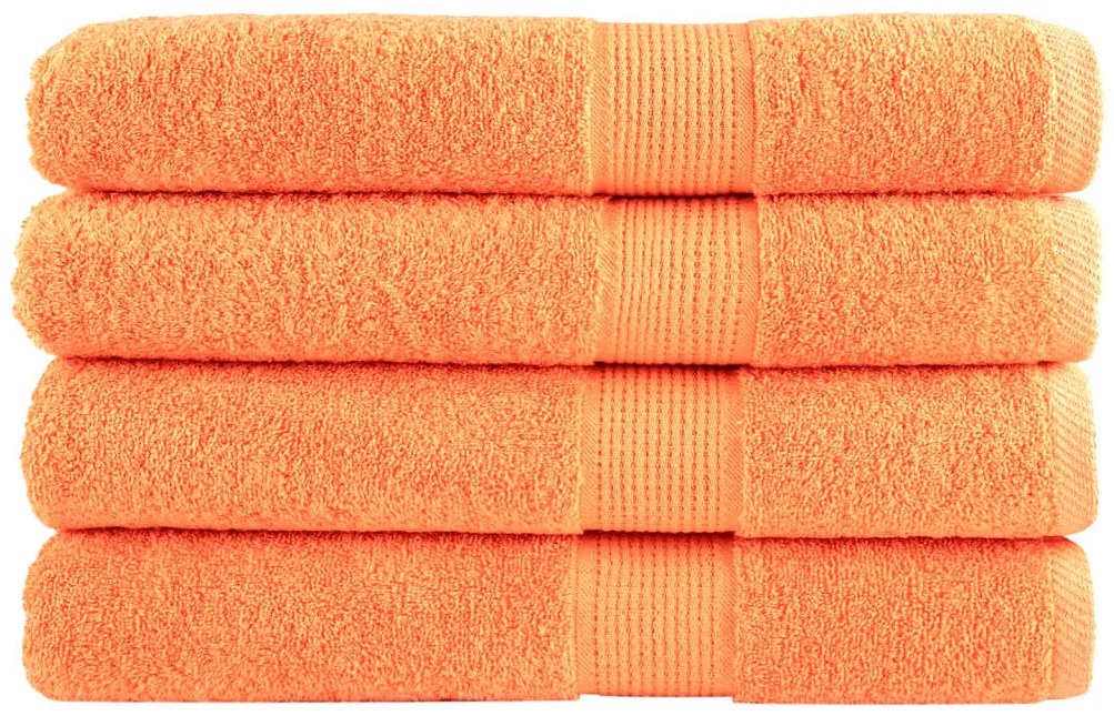 vidaXL Πετσέτες Σάουνας SOLUND 4 Τεμ. Πορτοκαλί 80x200 εκ. 600 γρ/μ²