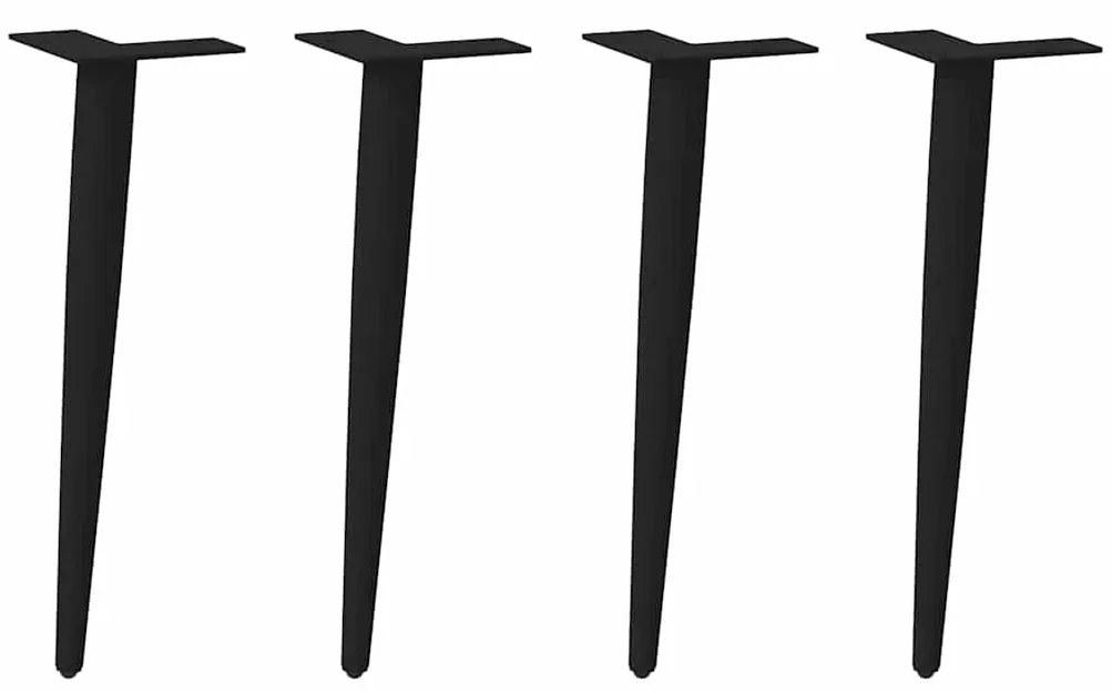 Πόδια Τραπεζιού Σαλονιού Κωνικού Σχήματος 4 τεμ. Μαύρο Ατσάλι 30-31 εκ.