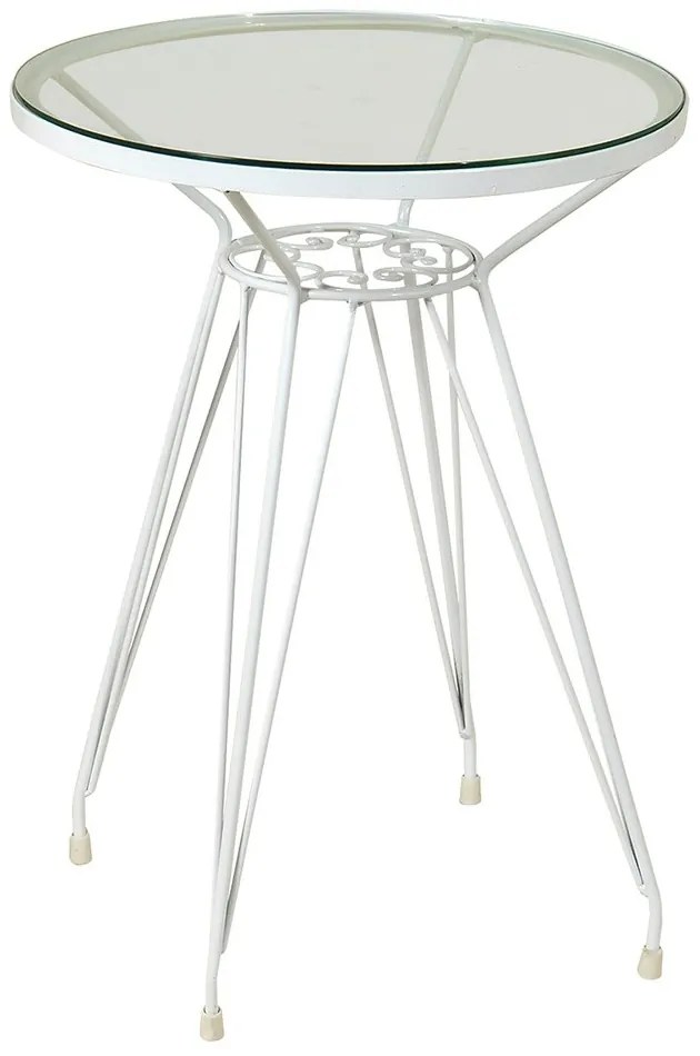 Τραπέζι Στρογγυλό Μασίφ 3767 50x66cm Beige-White