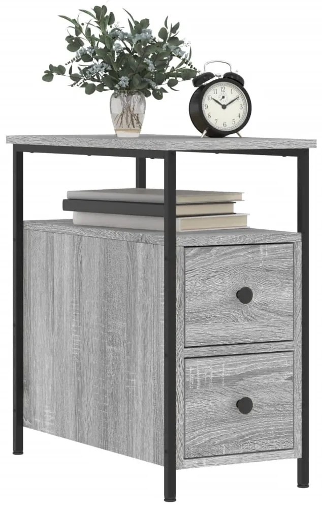 vidaXL Κομοδίνο Γκρι Sonoma 30 x 60 x 60 εκ. από Επεξεργασμένο Ξύλο