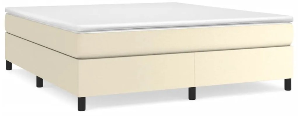 vidaXL Σκελετός Κρεβατιού με Ελατήρια Κρεμ 180x200 εκ. από Συνθετικό Δέρμα