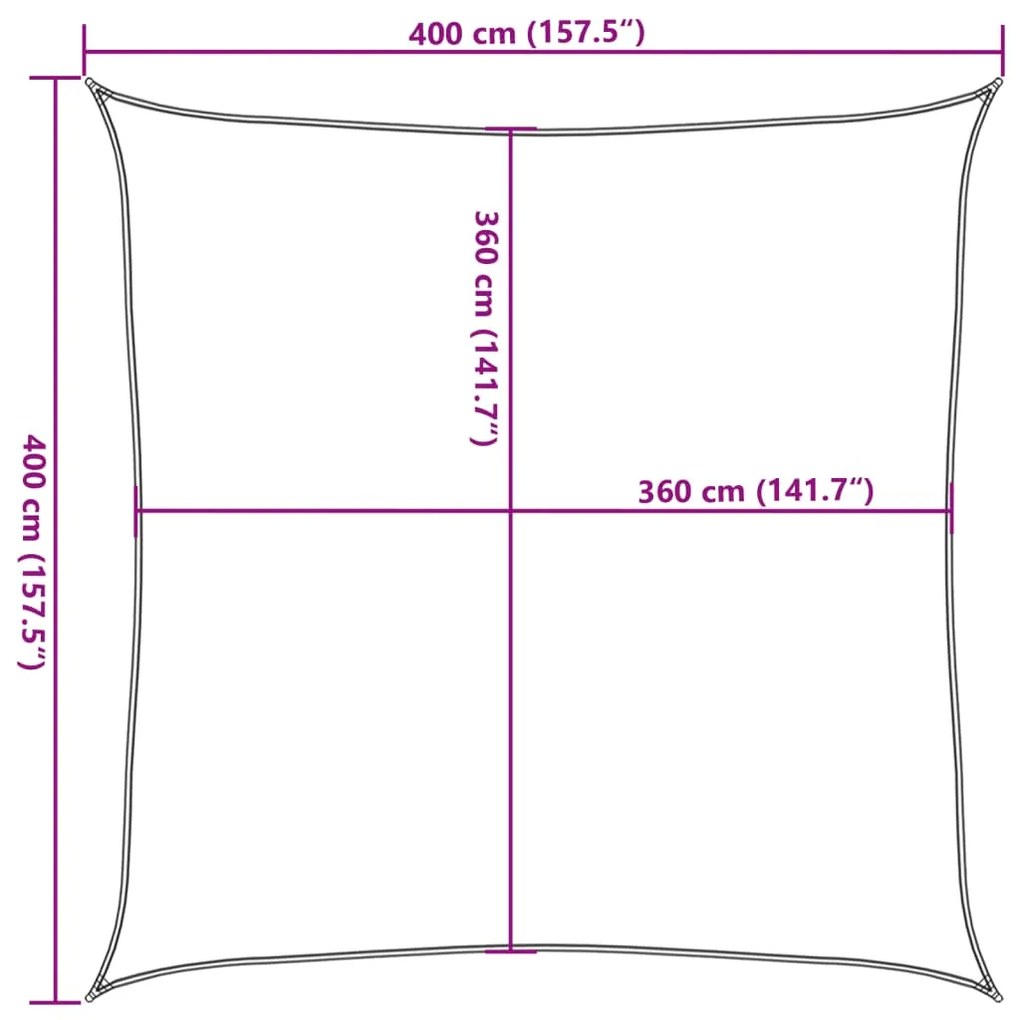 Πανί Σκίασης Μπεζ 4 x 4 μ. από HDPE 160 γρ/μ² - Μπεζ