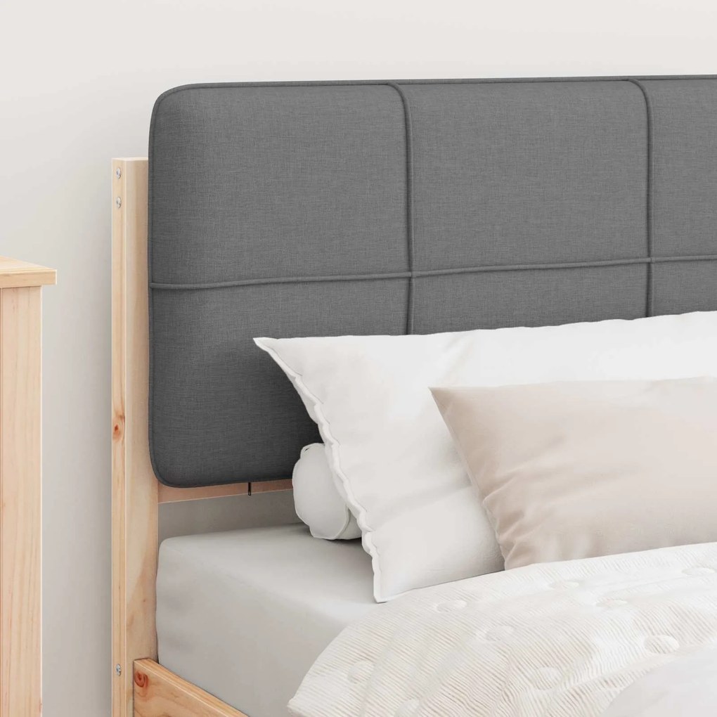 vidaXL Σκελετός Κρεβατιού με Επενδεδυμένο Κεφαλάρι Ανοιχτό γκρι