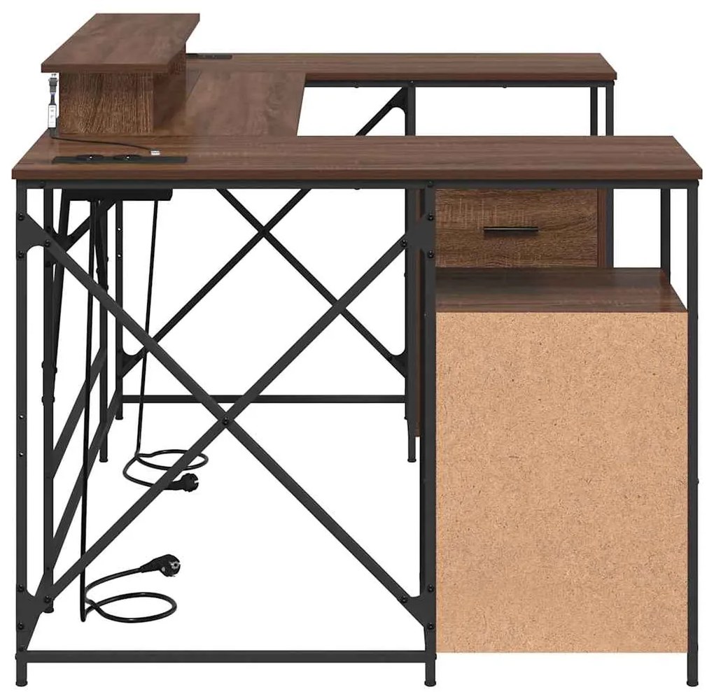 vidaXL Γραφείο Καφέ δρυς 182 x 101 x 87,5 εκ Επεξεργασμένο ξύλο