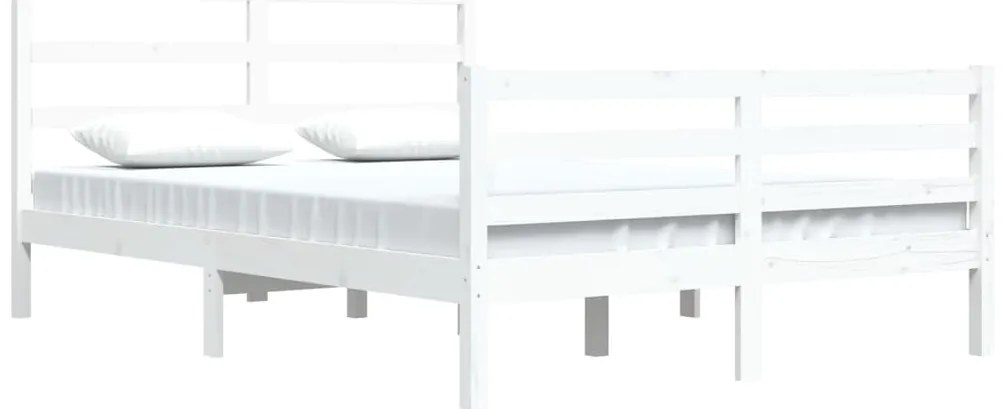 vidaXL Πλαίσιο Κρεβατιού Λευκό 160 x 200 εκ. από Μασίφ Ξύλο Πεύκου