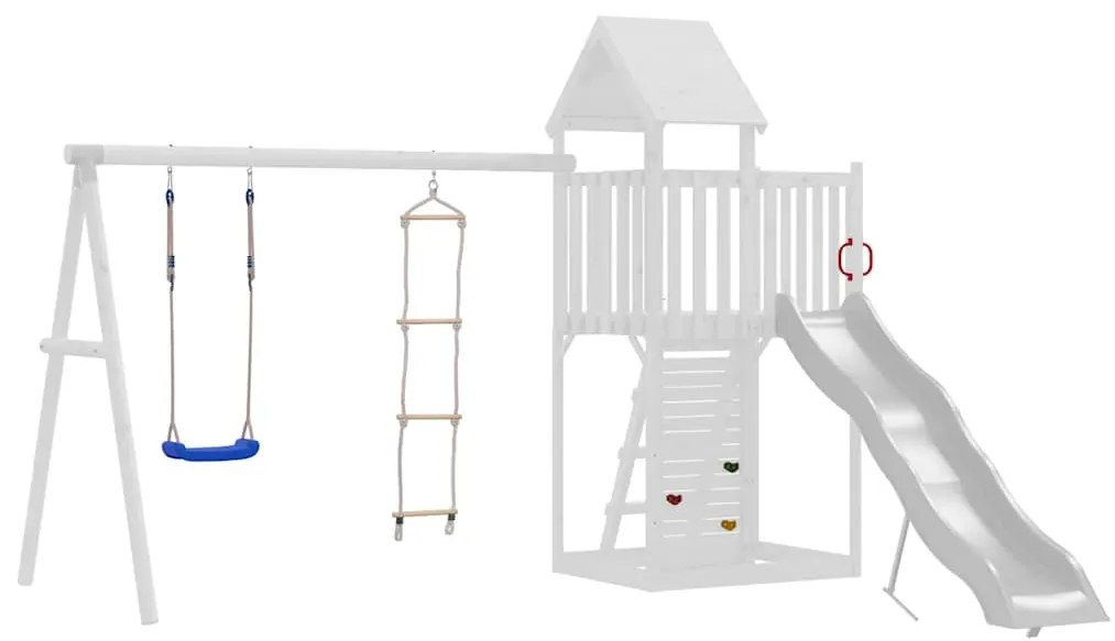 vidaXL Κούνια με Σκάλα και Πιασίματα Αναρρίχησης Μπλε Πολυαιθυλένιο