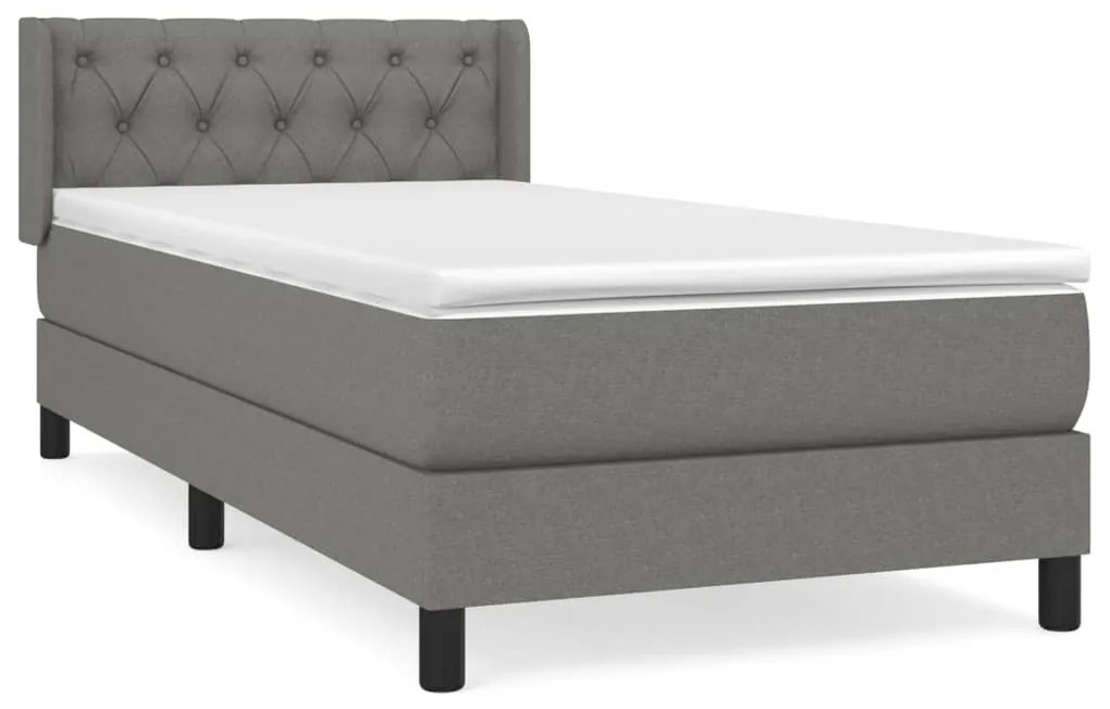 ΚΡΕΒΑΤΙ BOXSPRING ΜΕ ΣΤΡΩΜΑ ΣΚΟΥΡΟ ΓΚΡΙ 80X200 ΕΚ. ΥΦΑΣΜΑΤΙΝΟ 3129906