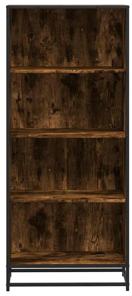 Βιβλιοθήκη καπνιστή βελανιδιά 60x35x139 cm Ξύλινη κατασκευή - Καφέ