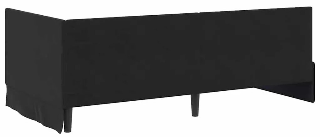 vidaXL Κρεβάτι Γωνίας με κεφαλάρι Μαύρο 90 x 200 cm Βελούδο