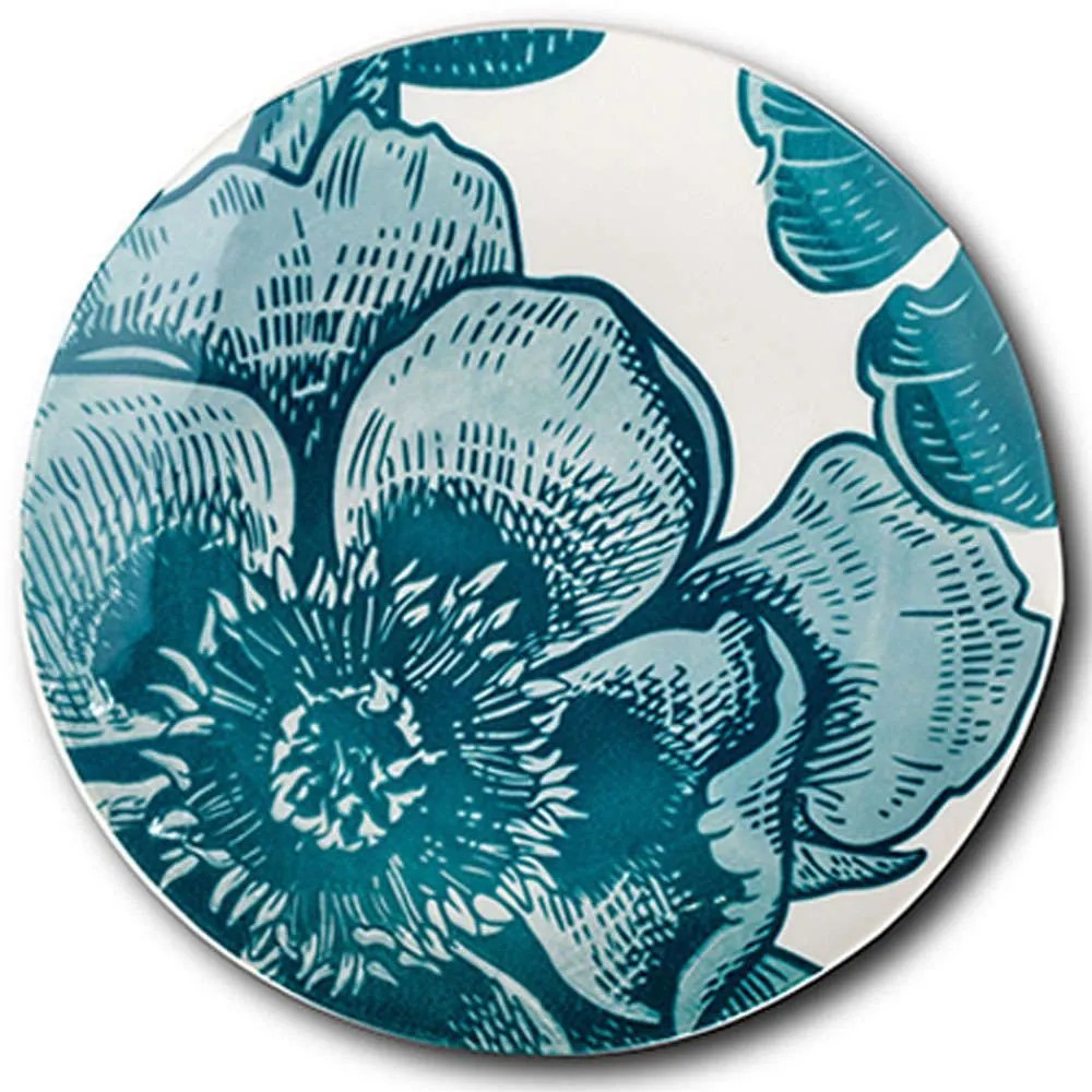 Πιάτο Φρούτου Aurora 10-099-332 Φ19x2cm White-Blue Nava Porcelain