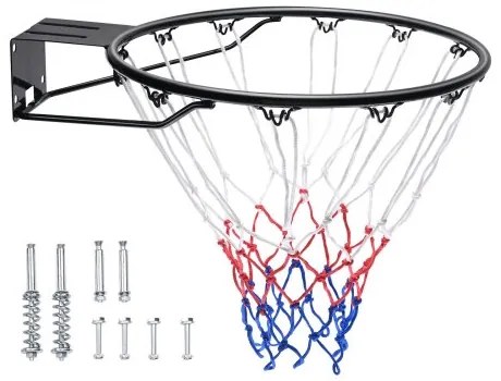 VEVOR Basketball Rim, Wall Door Mounted Basketball Hoop, Heavy Duty Q235 Basketball Flex Rim Goal Replacement with Net and Double Spring, Standard 18" Indoor Outdoor Hanging Hoop for Kids Adults
