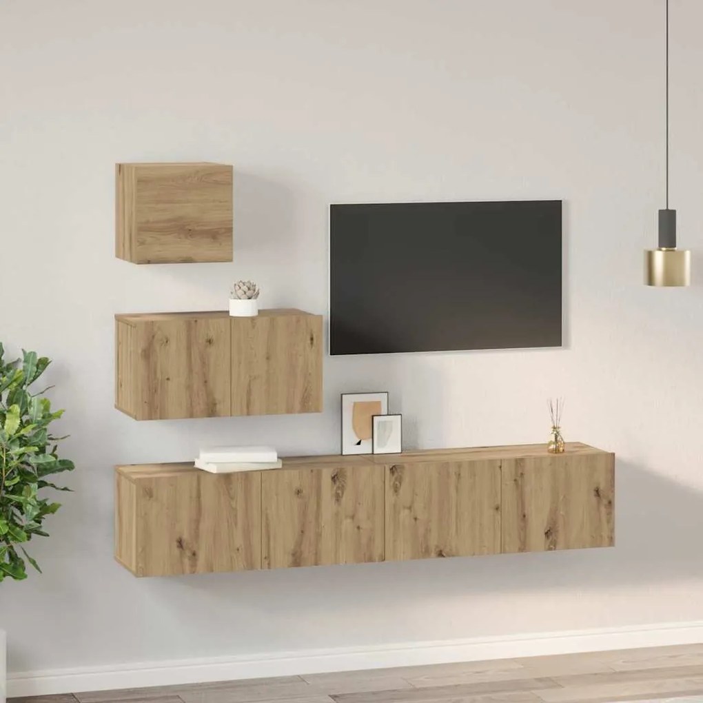 vidaXL Σετ επίπλου τηλεόρασης 4 pcs artisan δρυς 80 x 30 x 30 εκ