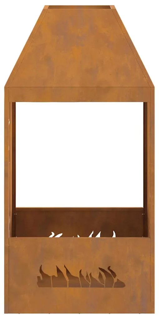 vidaXL Φωτιά Καφέ 50 x 50 x 100 cm Ατσάλι σκληρυθέν στον αέρα