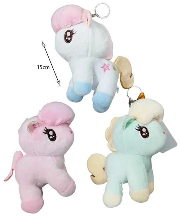 Λούτρινο Μπρελόκ Μονόκερος 15cm - Stuffed Unicorn Keychain