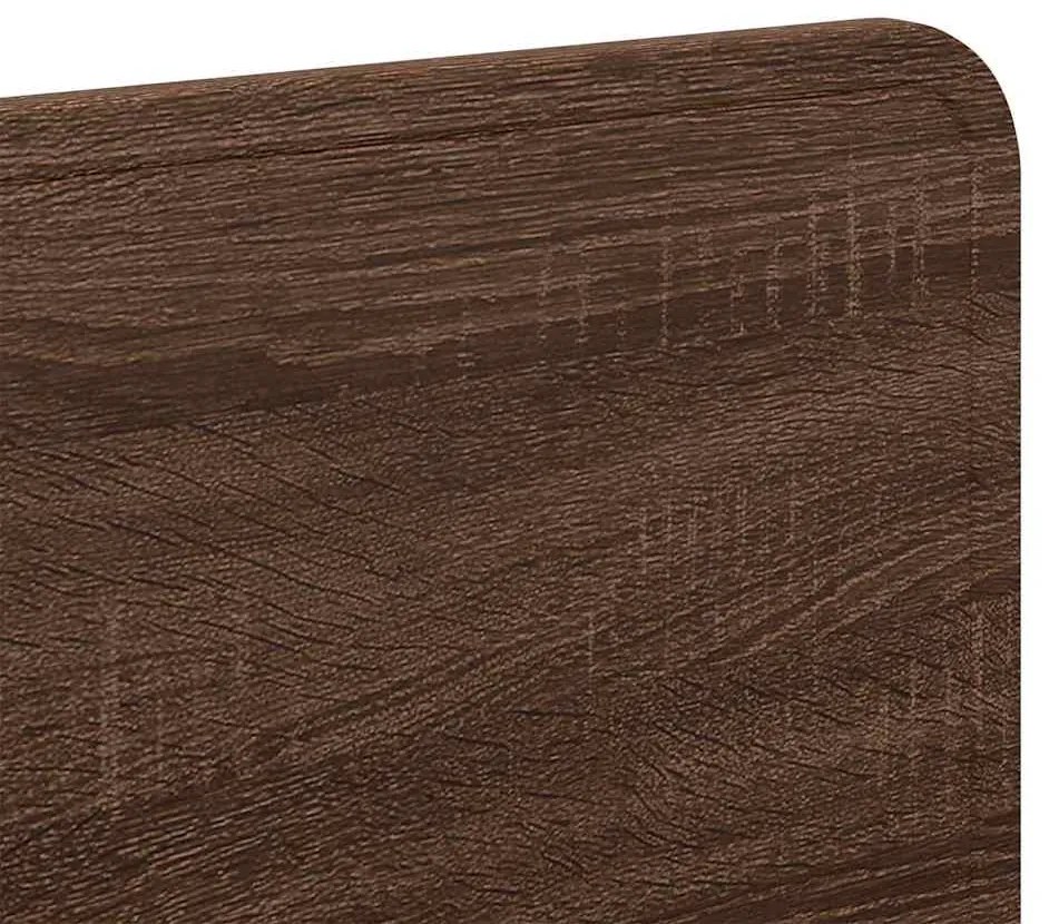 vidaXL Κεφαλάρι με κεφαλάρι Καφέ δρυς 135 cm Επεξεργασμένο ξύλο