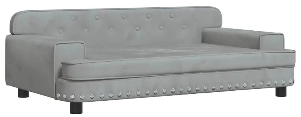 vidaXL Καναπές Παιδικός Ανοιχτό Γκρι 90 x 53 x 30 εκ. από Βελούδο