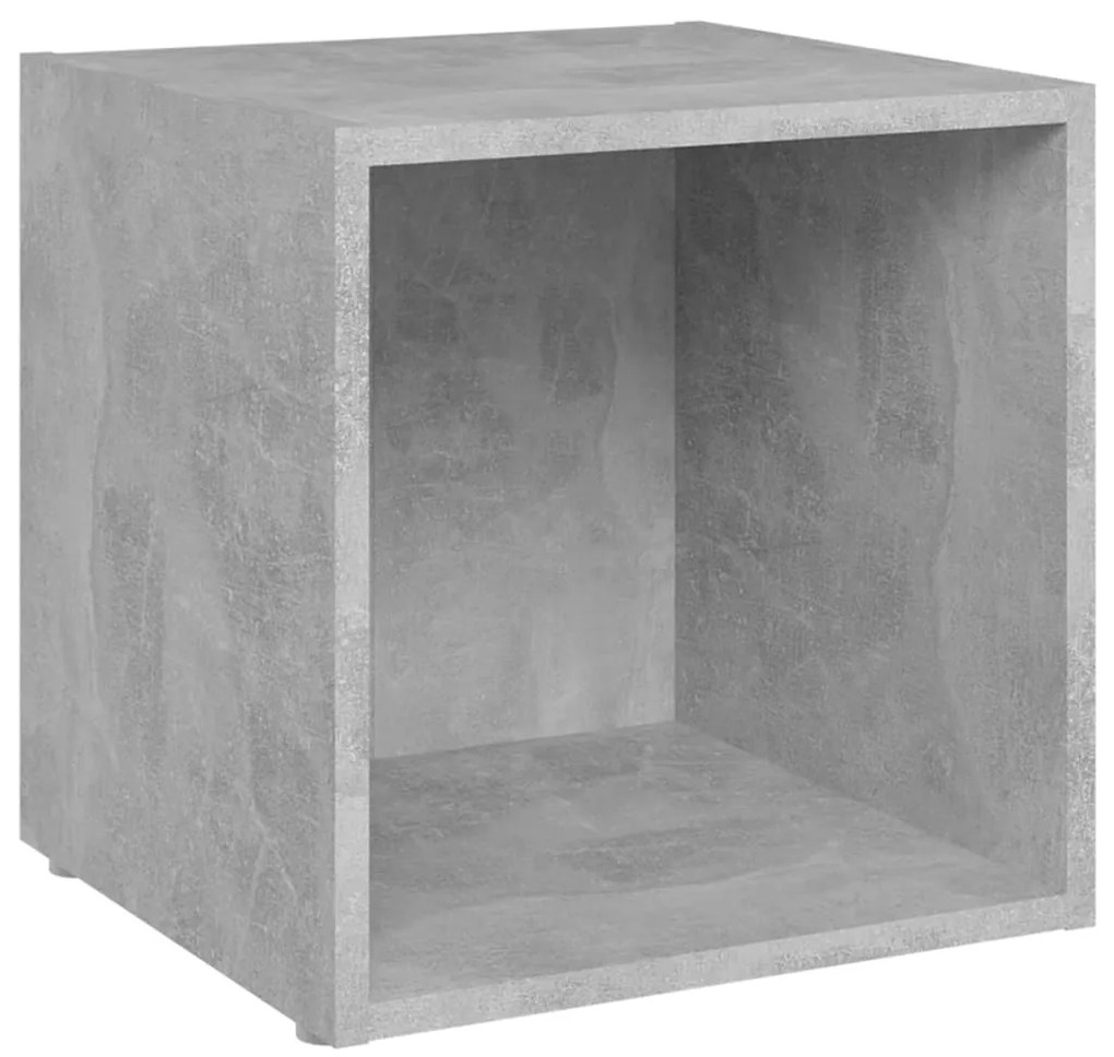 Έπιπλα Τηλεόρασης 4 τεμ. Γκρι Σκυροδ. 37x35x37 εκ. Επεξ. Ξύλο 805512