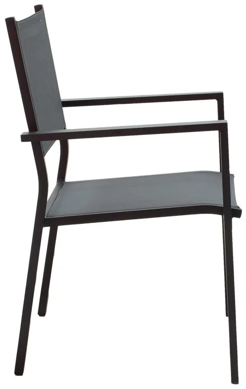 Τραπεζαρία Moly - Kliton σετ 5τεμ pakoworld ανθρακί και μαύρο αλουμίνιο-textilene σε ανθρακί απόχρωση 80x80x74εκ