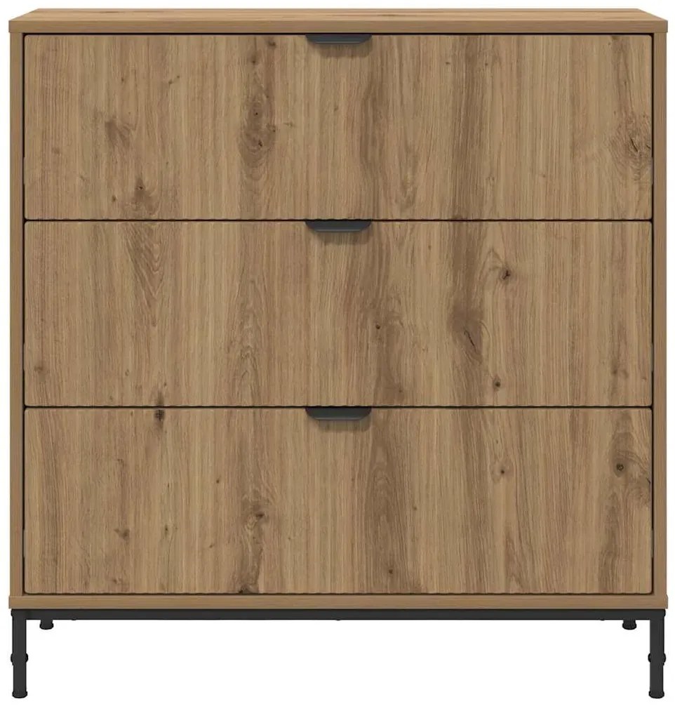 vidaXL Πλαϊνό γραφείο με συρτάρι artisan δρυς 79.5 x 33 x 82 εκ