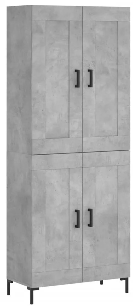 vidaXL Ντουλάπι Γκρι Σκυροδέματος 69,5x34x180 εκ. Επεξεργασμένο Ξύλο