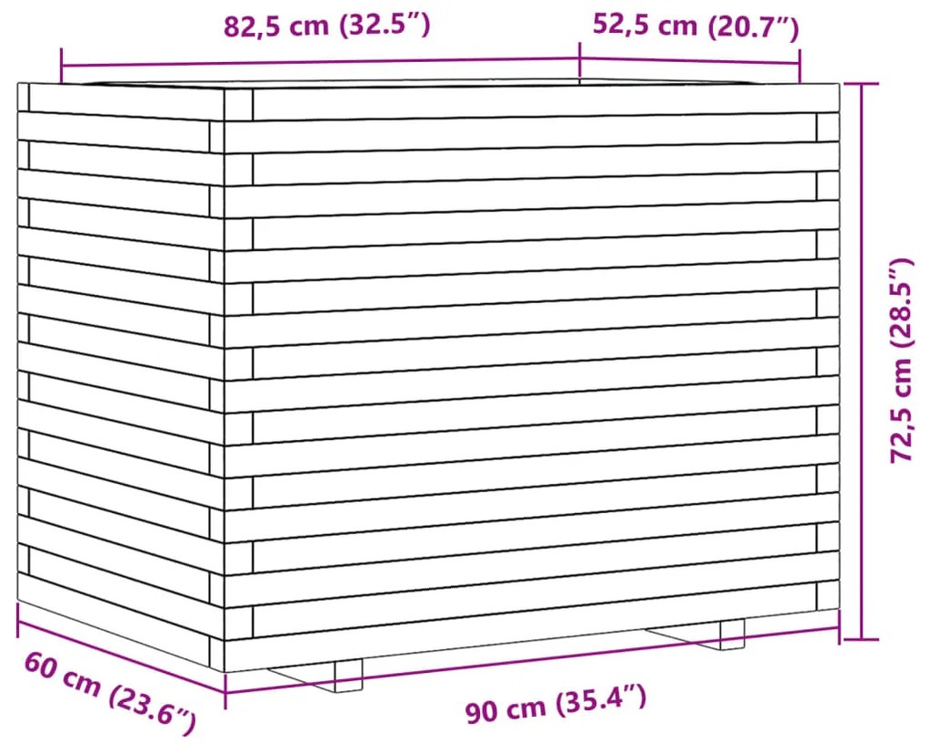 ΖΑΡΝΤΙΝΙΕΡΑ ΚΗΠΟΥ 90X60X72,5 ΕΚ. ΑΠΟ ΜΑΣΙΦ ΞΥΛΟ ΨΕΥΔΟΤΣΟΥΓΚΑΣ 3282607