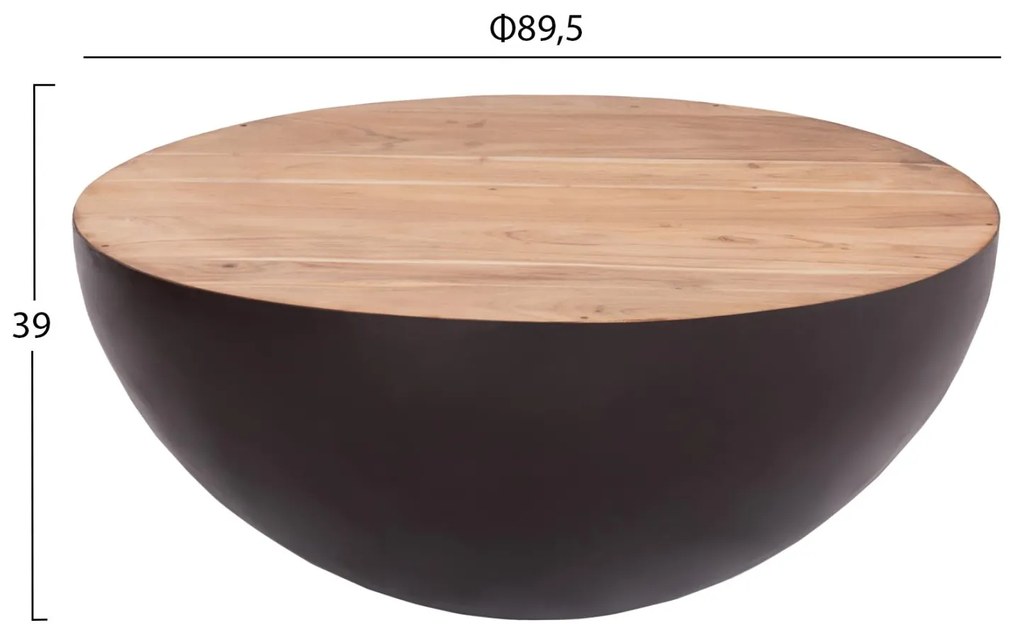 Τραπεζάκι σαλονιού BOWL C8717.22 Στρόγγυλο Rusty με Ξύλο Ακακίας Φ89,5X39Yεκ. 89.5x89.5x39 εκ.
