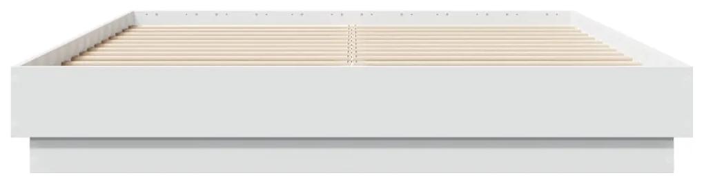 vidaXL Πλαίσιο Κρεβατιού με LED Λευκό 150 x 200 εκ