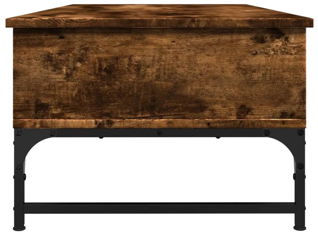vidaXL Τραπεζάκι Σαλονιού Καπνιστή Δρυς 100x50x35 εκ. Επ. Ξύλο/Μέταλλο