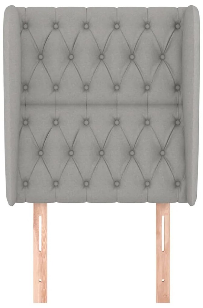 vidaXL Κεφαλάρι με Πτερύγια Ανοιχτό Γκρι 83x23x118/128 εκ. Υφασμάτινο