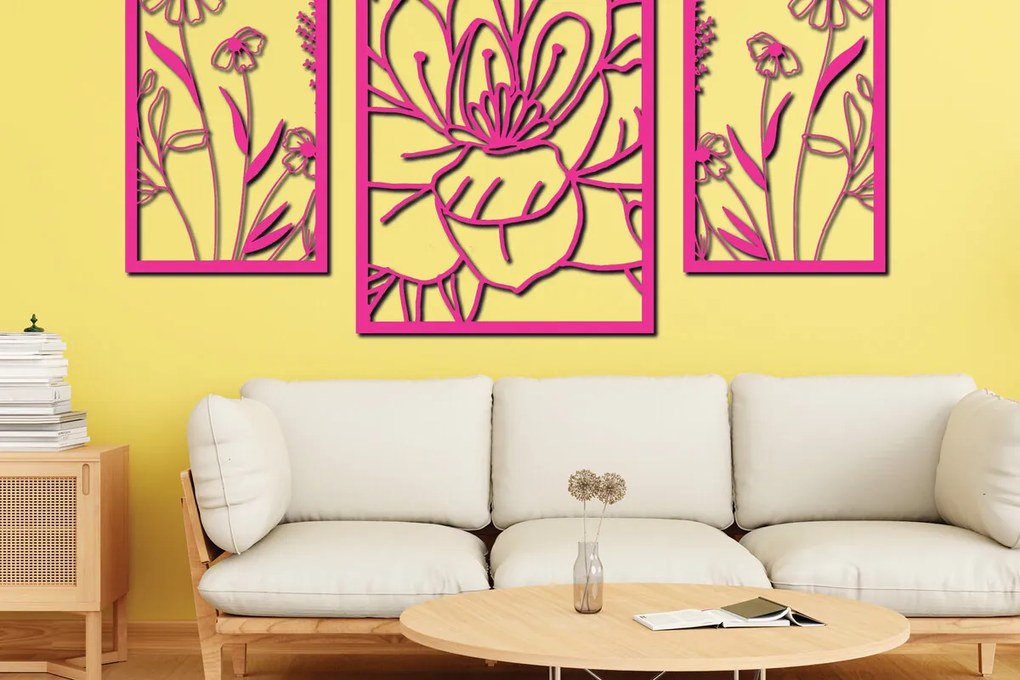 Intra απο ξύλο plywood  Χρώμα wenge 3mm-4mm πάχος - Floral διακόσμηση τοίχου Σχέδιο 8 Δίασταση 30x20 cm INTRAFABR-113551220