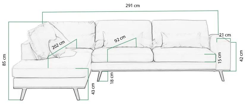 Γωνιακός Καναπές Seattle K107, Ανοιχτό καφέ, 291x202x85cm, 106 kg, Πόδια: Ξύλο, Ξύλο: Πεύκο | Epipla1.gr