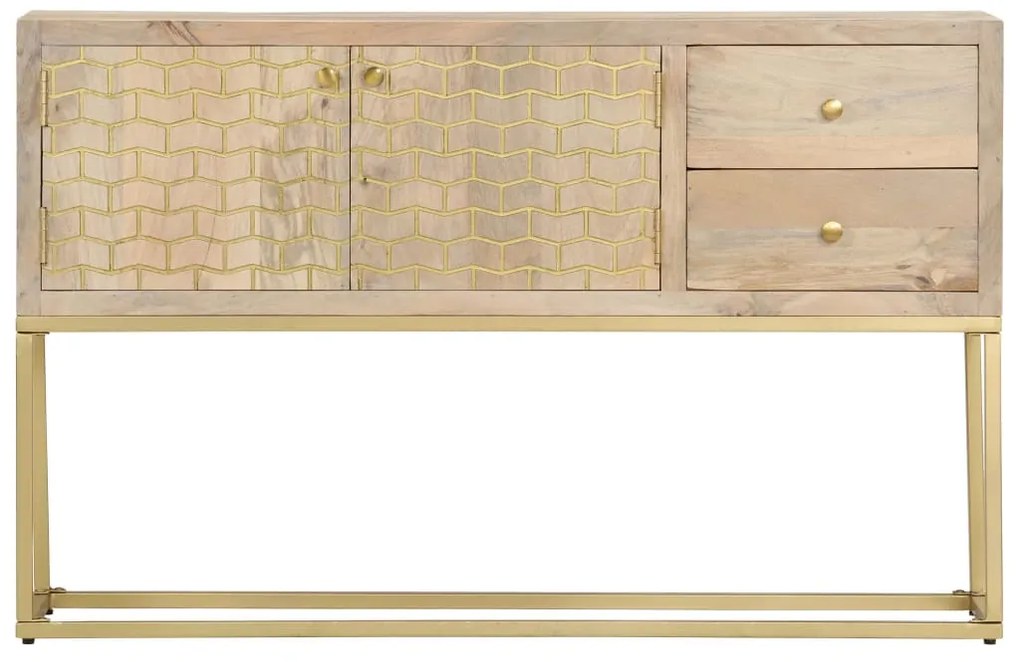 vidaXL Μπουφές Χρυσός 120 x 30 x 75 εκ. από Μασίφ Ξύλο Μάνγκο