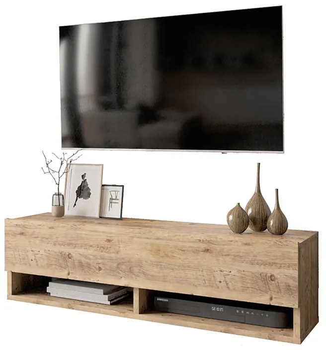 Έπιπλο τηλεόρασης επιτοίχιο Roscoe pakoworld oak 100x31,5x29,5εκ 176-000007