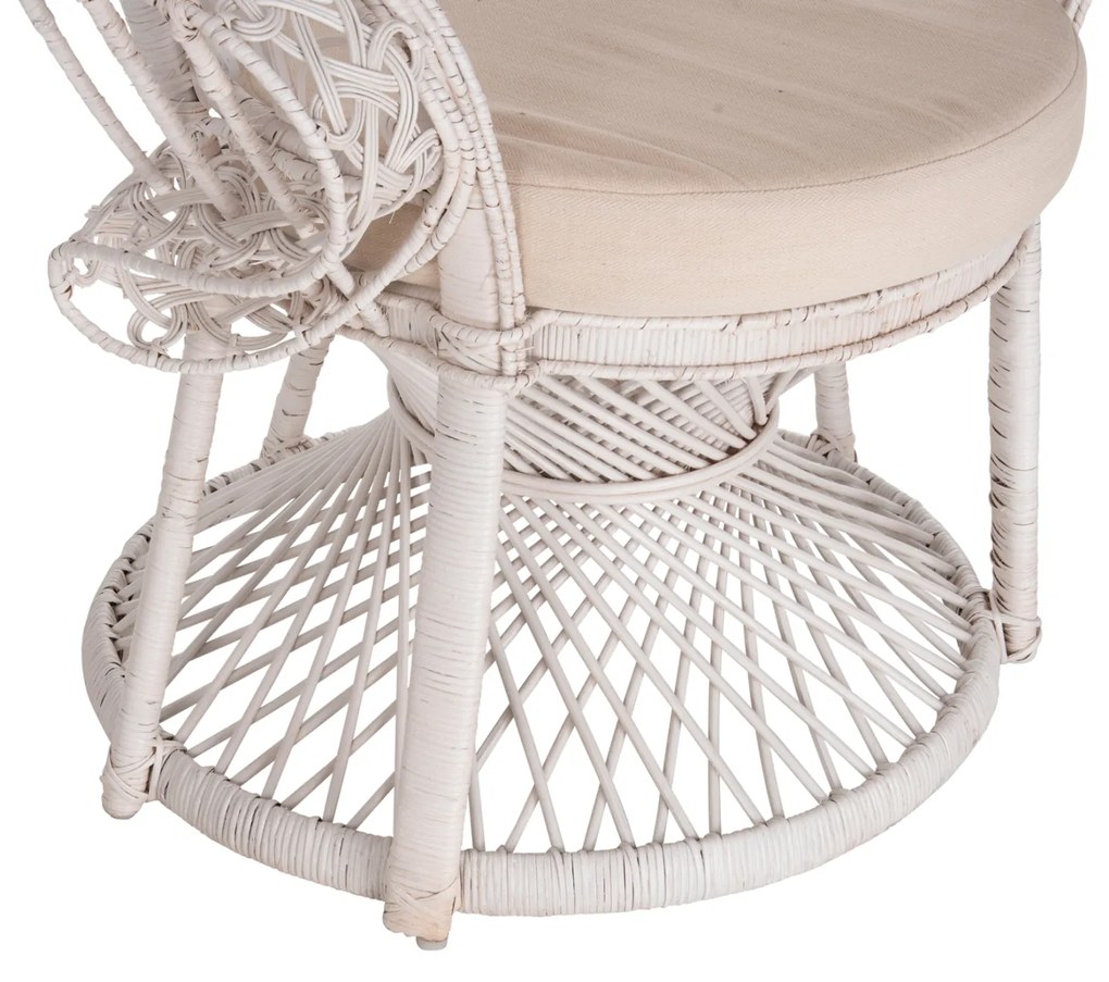 ΠΟΛΥΘΡΟΝΑ ROYAL PEACOCK HM9342.02 RATTAN ΣΕ ΛΕΥΚΟ-ΜΑΞΙΛΑΡΙ ΛΕΥΚΟ 114x72x150Yεκ. (1 Τεμμάχια)